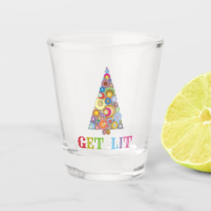 Verre A Shot Les Arbres de Noël s'amusent avec des couleurs vi