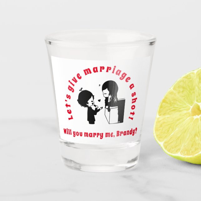 Verre A Shot Les barmans en mariage d'amour sur mesure (Devant)