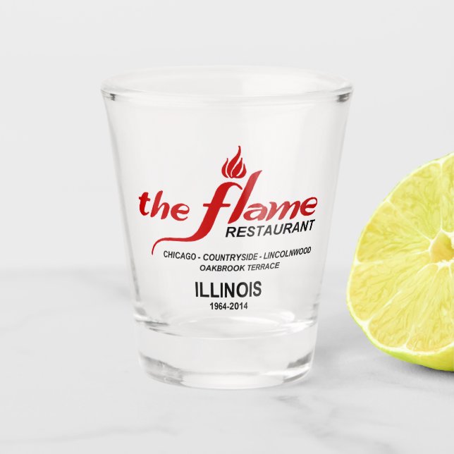 Verre A Shot Les Flame Restaurants de l'Illinois (Devant)