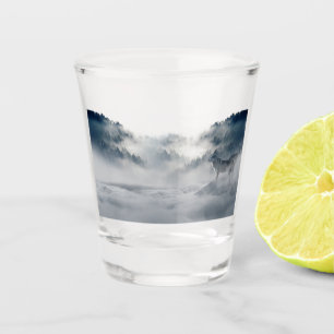 Verre A Shot Les loups dans un paysage hivernal