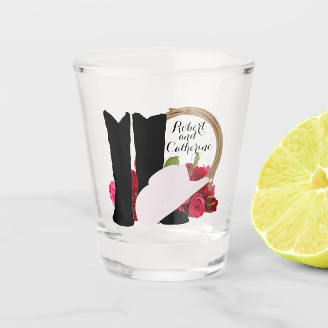 Verre A Shot Les roses occidentaux de casquette de bottes de (Devant)