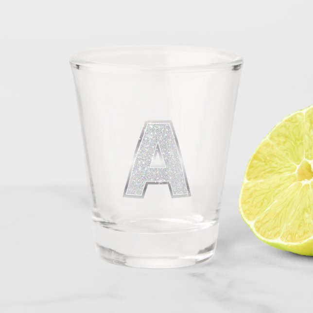 VERRE A SHOT LETTRE ARGENT A (Devant)