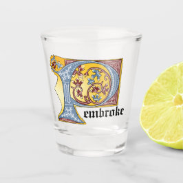 VERRE A SHOT LETTRE BLEUE ET ROUGE MOYENNE ALLÉE P