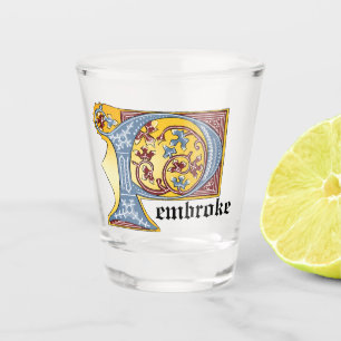 VERRE A SHOT LETTRE BLEUE ET ROUGE MOYENNE ALLÉE P