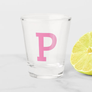 Verre A Shot Lettre initiale mûre rose