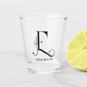 Verre A Shot Lettre monographique personnalisée E avec nom