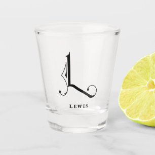 Verre A Shot Lettre monographique personnalisée L avec nom