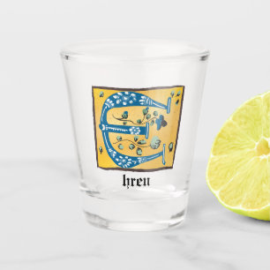 Verre A Shot LETTRE MOYENNE Florale Illuminée E MONogramme
