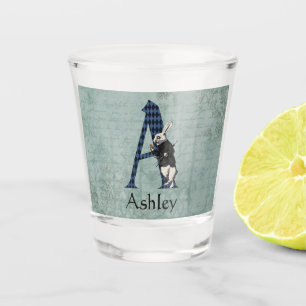 VERRE A SHOT LETTRE TAPIS BLANC A