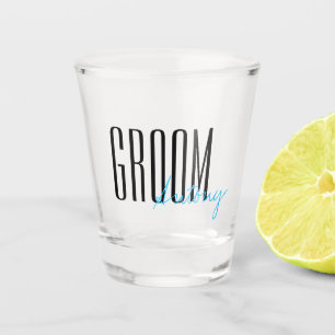 Verre A Shot Lettres audacieuses "Groom" Soirée de mariage pers