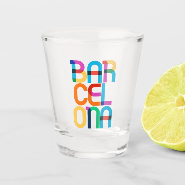 Verre A Shot Lettres d'art pop de Barcelone Espagne (Devant)