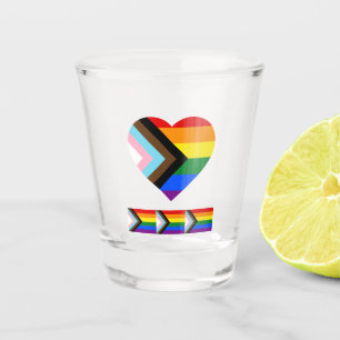 Verre A Shot LGBTQ & Pride - drapeau de progression arc-en-ciel
