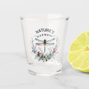 Verre A Shot L'harmonie de la nature - libellule artistique