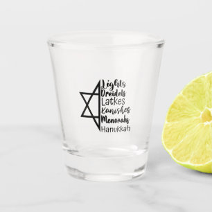 Verre A Shot Light Dreidel Latke Kanish Menorah Hanoukka