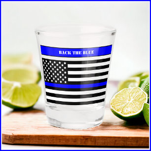 Verre A Shot [Ligne Bleue Mince] Retour à la police Bleue