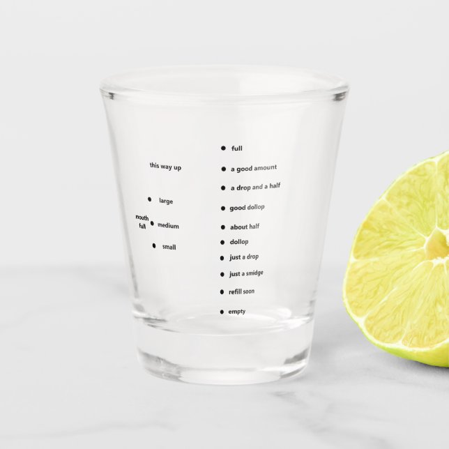 Verre A Shot ligne de mesure amusante (Devant)