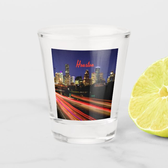 Verre A Shot Ligne Skyline de Houston Texas City (Devant)