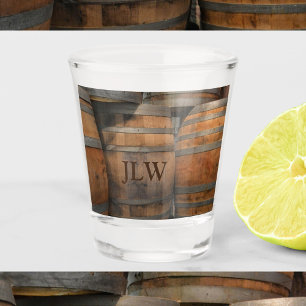 Verre A Shot Liquor Barrel Kegs Monogramme Photographie