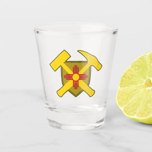 Verre A Shot Logo du marteau de rock du géologue du Nouveau-Mex