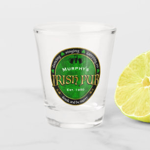 Verre A Shot Logo irlandais personnalisé et rond de Pub
