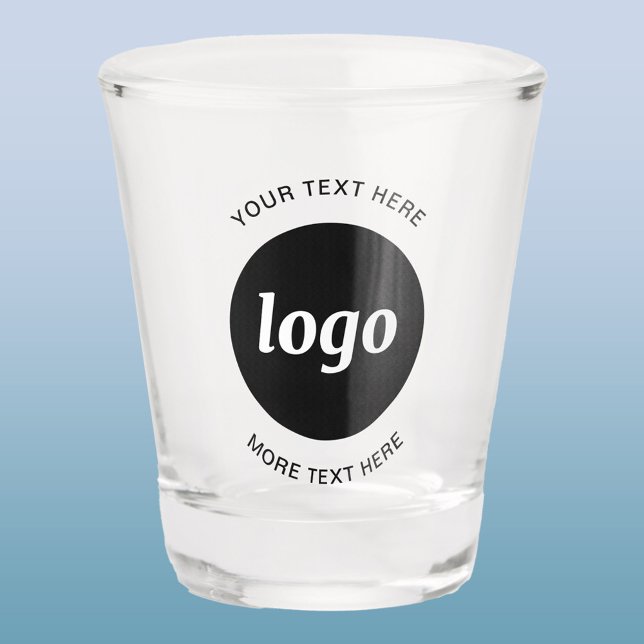 Verre A Shot Logo simple et commerce de texte (Logo with text business promotional shot glass)