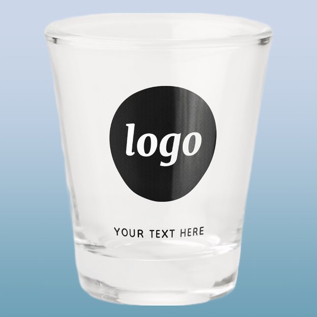 Verre A Shot Logo simple et commerce de texte (Logo with text business promotional shot glass)