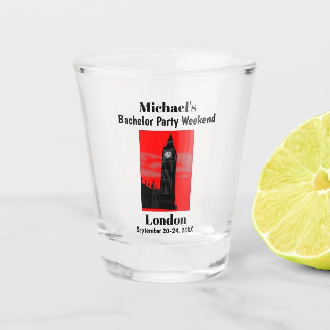 Verre A Shot Londres Angleterre Big Ben Bachelor Party Favorise (Devant)