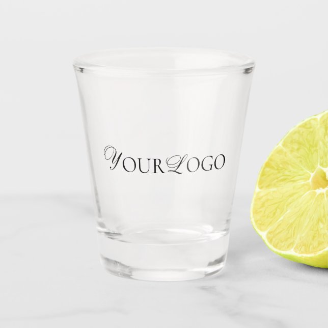Verre A Shot Long Horizontal Personnalisé Logo Texte Entreprise (Devant)