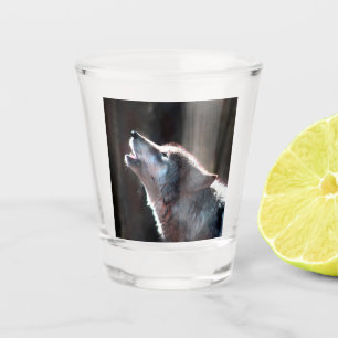 Verre A Shot Loup hurler le loup solitaire