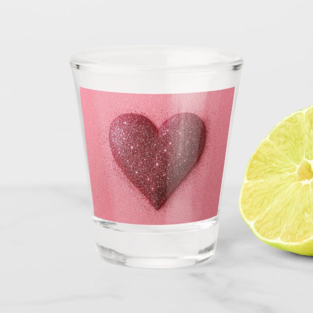 Verre A Shot Lunettes de parties scintillant rose. (Devant)