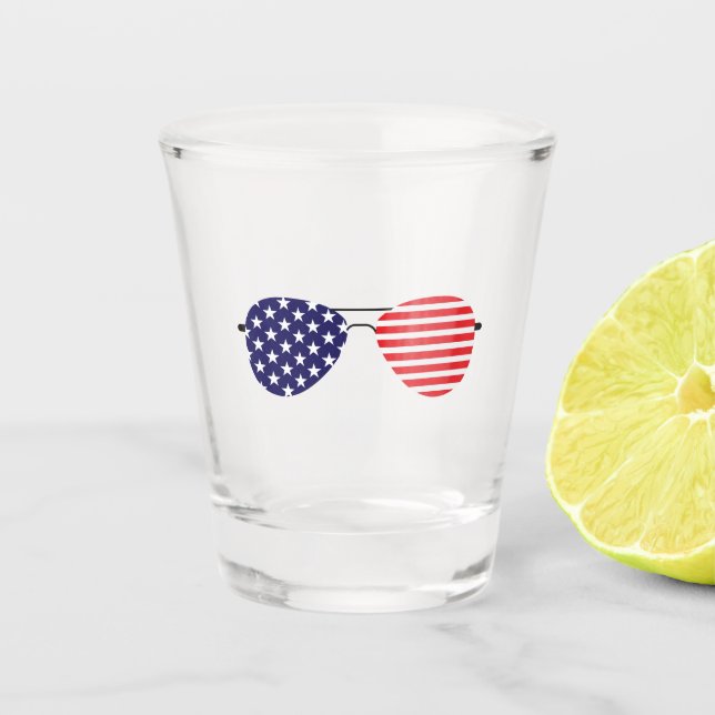 Verre A Shot Lunettes de soleil patriotiques USA Étoiles Grande (Devant)