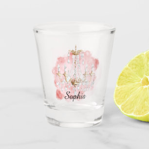 Verre A Shot Lustre en cristal rose