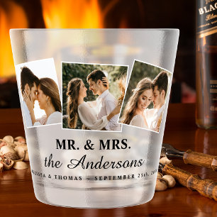 Verre A Shot M. & Mme Elegant 3 Photo Bride Groom Mariage Shot