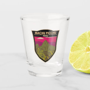 Verre A Shot Machu Picchu Pérou Voyage Art Retro