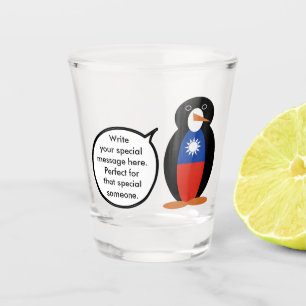Verre A Shot Madame Pingouin parlant taïwanais ou chinois perso