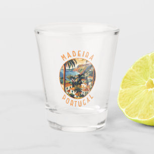 Verre A Shot Madeira Portugal Cercle retro en détresse