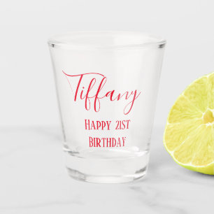 Verre A Shot Magnifique 21e anniversaire rouge