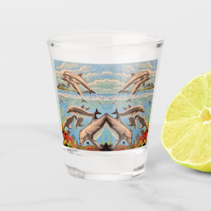 Verre A Shot Main Painted by Number Dolphins