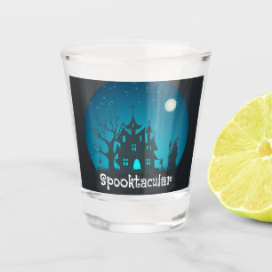 Verre A Shot Maison hantée bleue et noire Spooktacular
