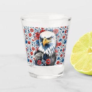 Verre A Shot Majestic American Bald Eagle Floral