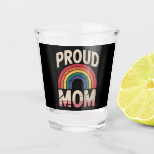 Verre A Shot Maman fière arc-en-ciel LGBTQ Fierté gay alliée