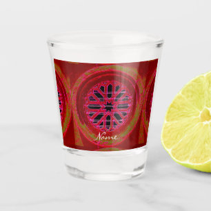 Verre A Shot Mandala Thunder_Cove, fenêtre médiévale rouge