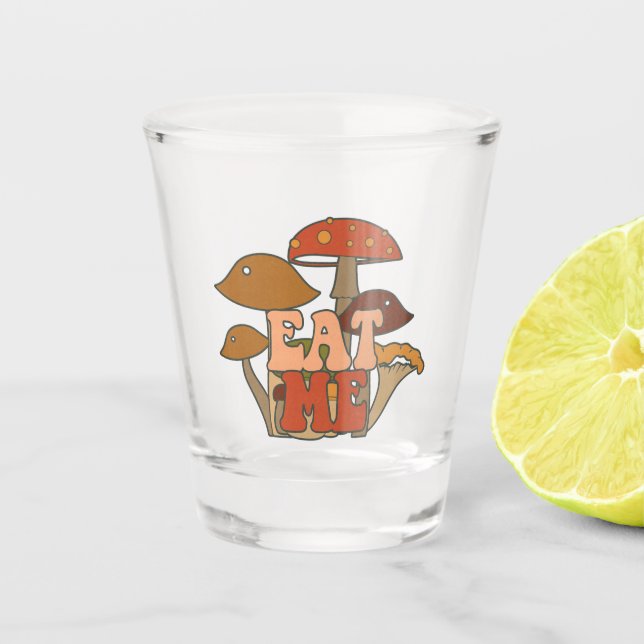 Verre A Shot "Mange-moi" - Conception Whimsical Mushroom (Devant)