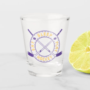 Verre A Shot Mangez le sommeil Jouer Hockey
