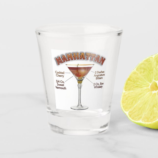 Verre A Shot Manhattan Cocktail Recette Art (Devant)