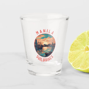 Verre A Shot Manille Philippines Cercle en détresse rétrograde