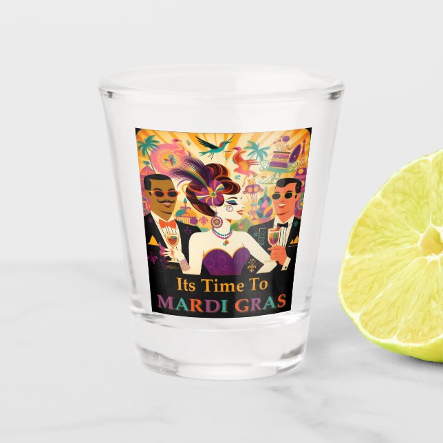 Verre A Shot Mardi Gras Cocktail Futur Du Milieu Du Siècle (Devant)