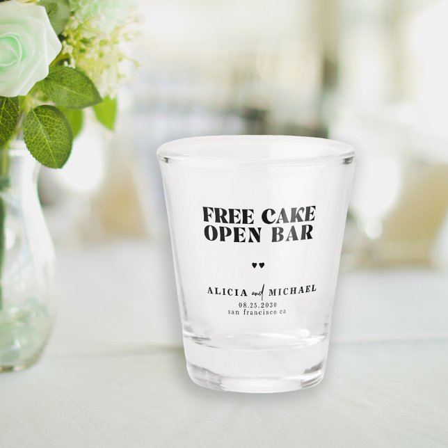 Verre A Shot Mariage au bar ouvert et amusant, sauver la date (Créateur téléchargé)