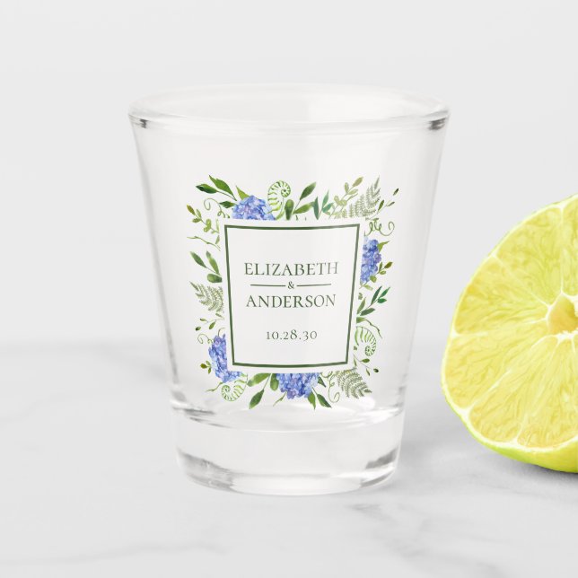 Verre A Shot Mariage Blue Hydrangea (Devant)