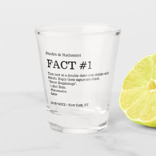Verre A Shot Mariage couple Fact Souvenir